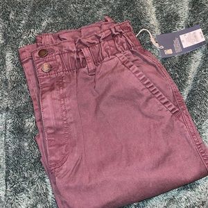 Elastic ruffled waist trousers